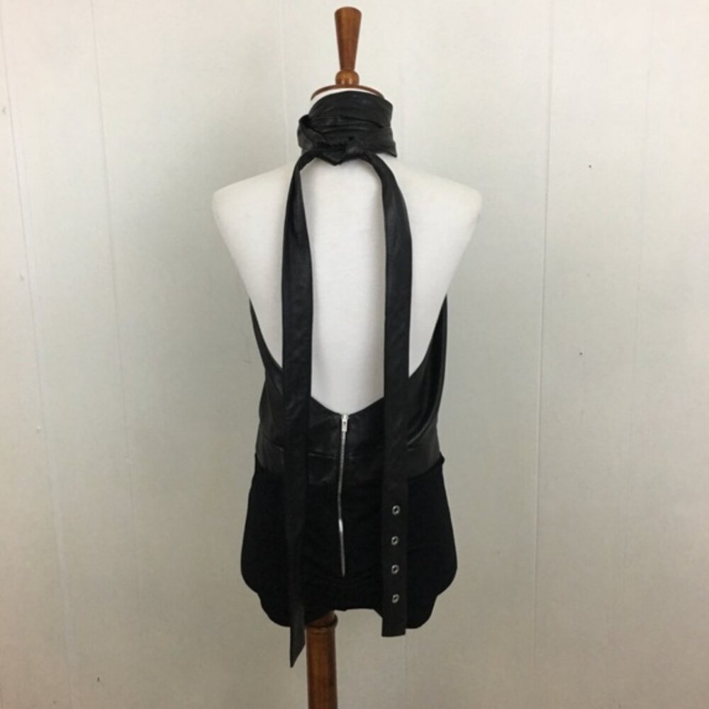 Magda Butrym Black Leather Wrap Halter Bodysuit 8 - Picture 9 of 13